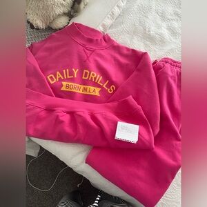 Daily Drills Pink Sweatshirt & Hoodie Set